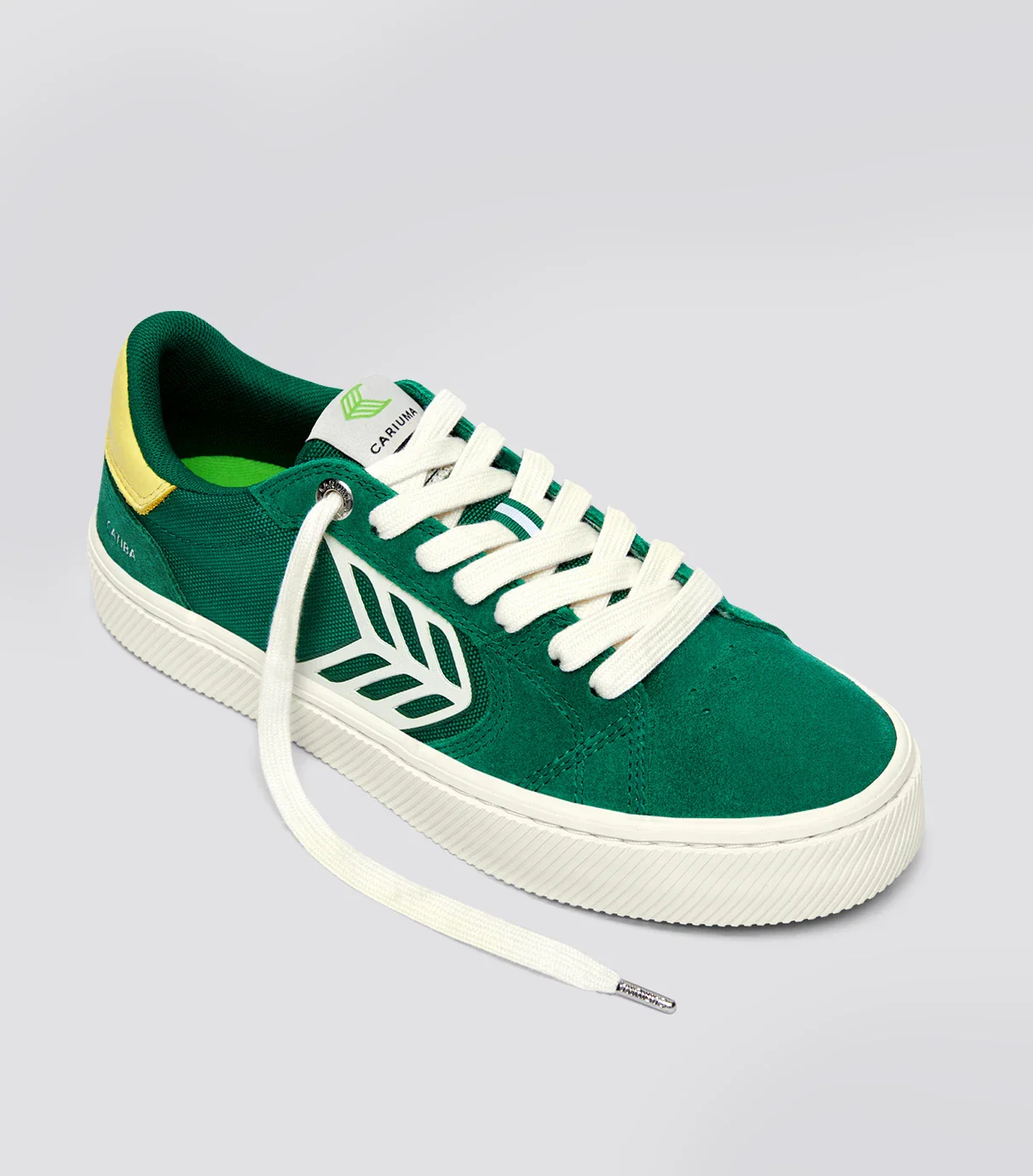 CATIBA PRO 2.0 Forest Green Suede and Cordura Ivory Logo Lemonade Sneaker - Image 2