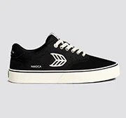 NAIOCA PRO Black Suede and Canvas Ivory Logo Sneaker - Image 9