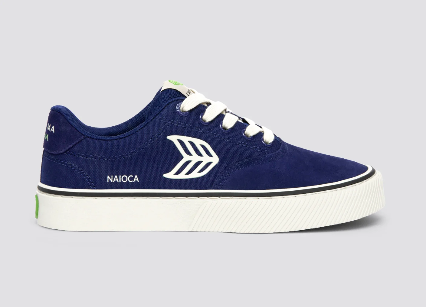 NAIOCA PRO Bright Navy Suede and Canvas Ivory Logo Sneaker - Image 3