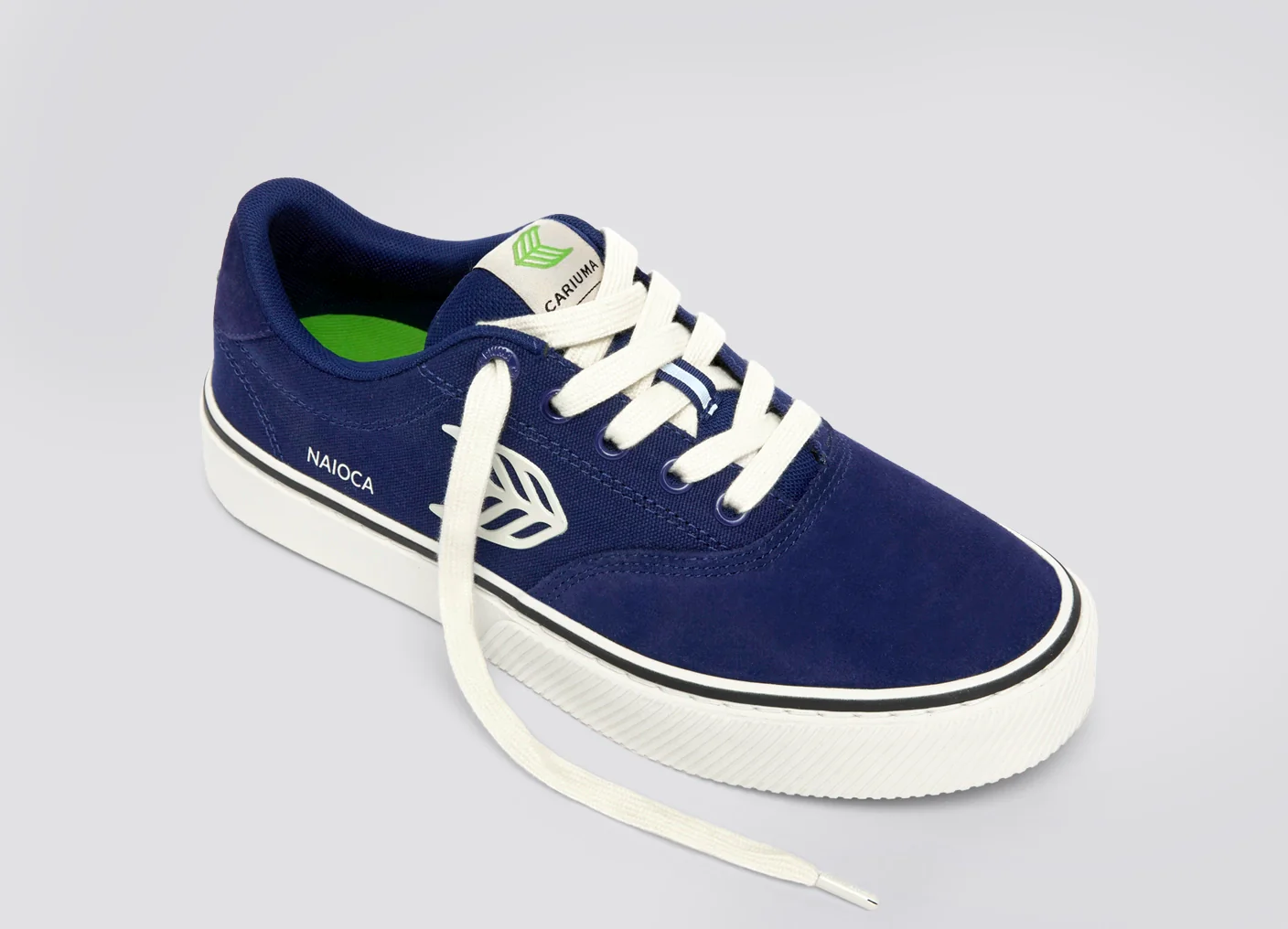 NAIOCA PRO Bright Navy Suede and Canvas Ivory Logo Sneaker - Image 4