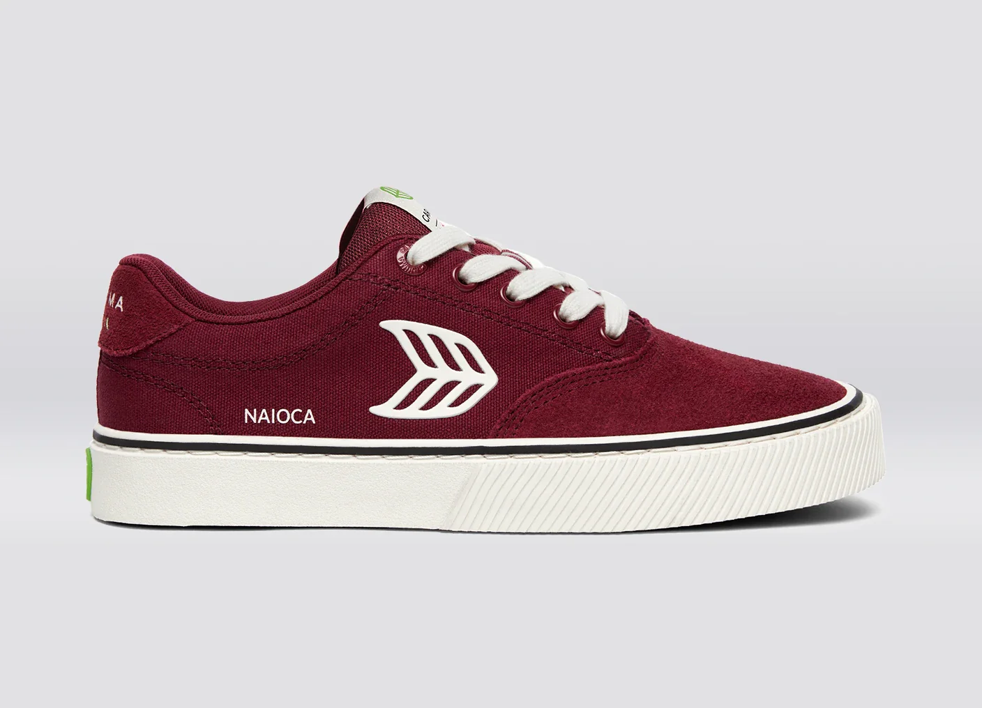 NAIOCA PRO Cabernet Red Suede and Canvas Ivory Logo Sneaker - Image 3