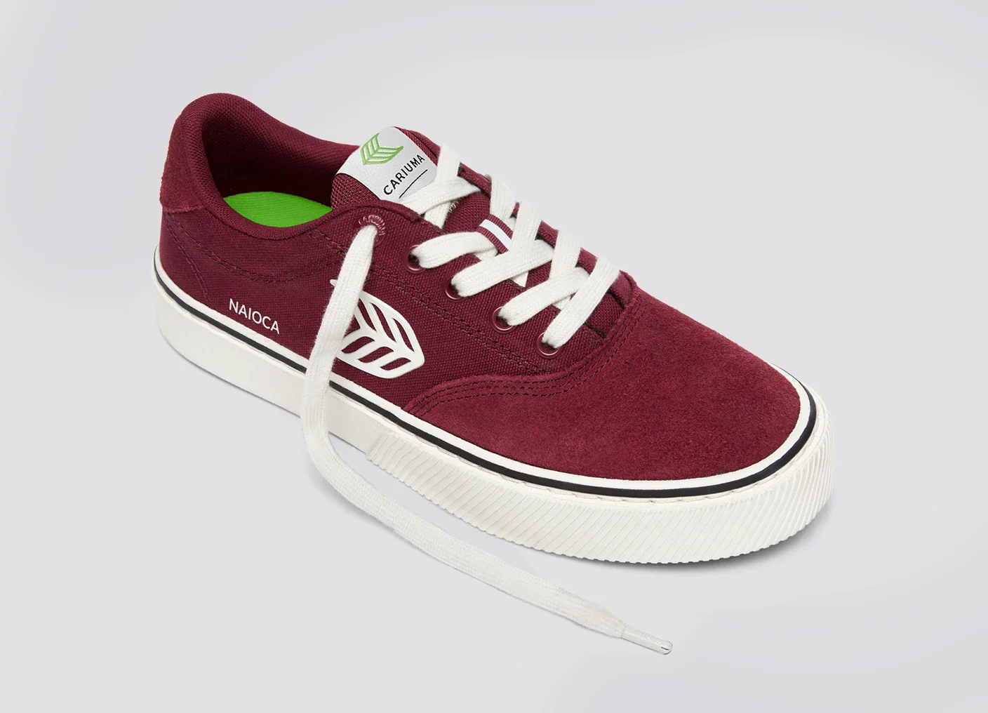 NAIOCA PRO Cabernet Red Suede and Canvas Ivory Logo Sneaker - Image 4
