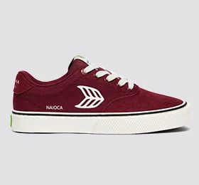 NAIOCA PRO Cabernet Red Suede and Canvas Ivory Logo Sneaker - Image 9