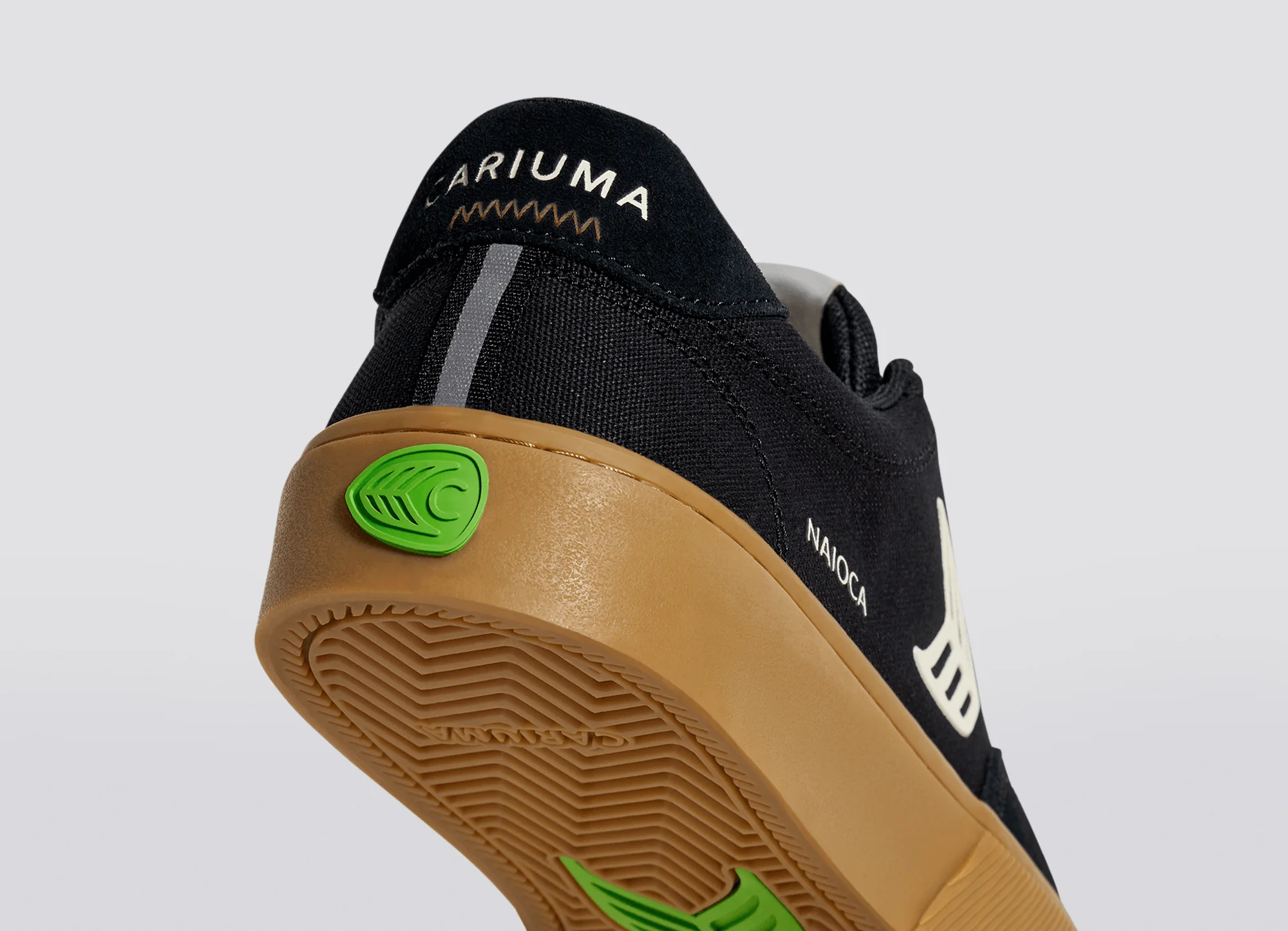 NAIOCA PRO Gum Black Suede and Canvas Ivory Logo Sneaker - Image 6