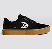 NAIOCA PRO Gum Black Suede and Canvas Ivory Logo Sneaker - Image 9