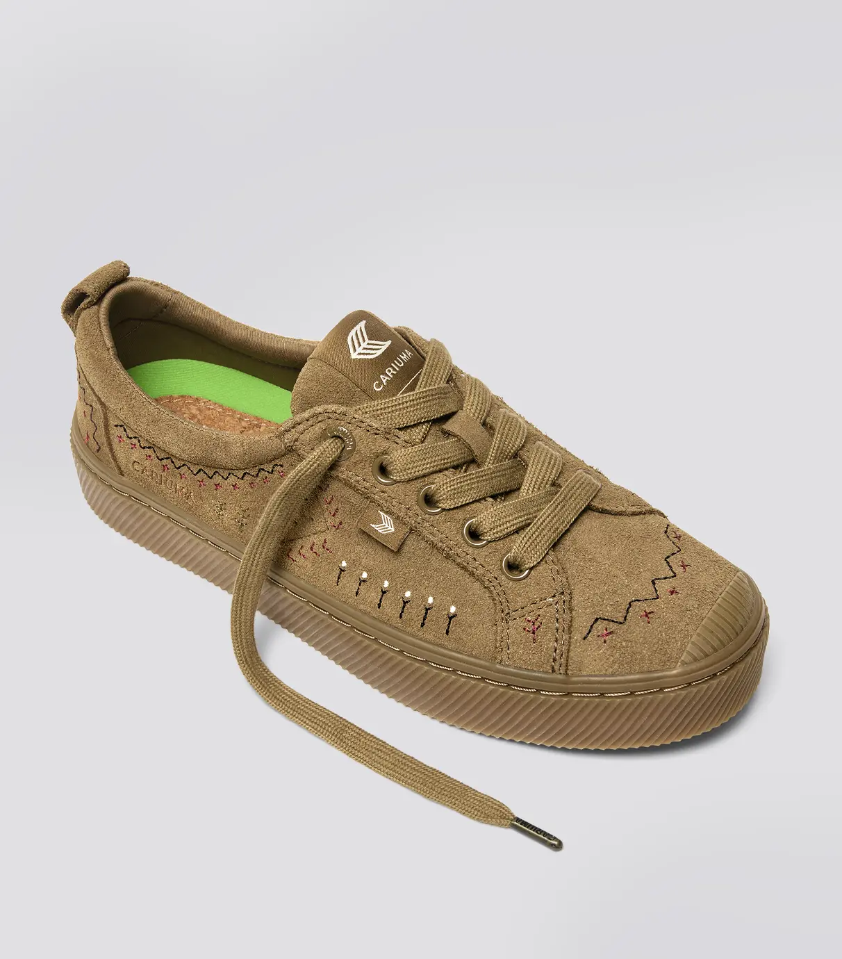OCA Low All Camel Suede Embroidered Sneaker - Image 2