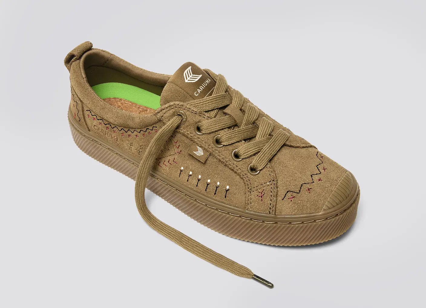 OCA Low All Camel Suede Embroidered Sneaker - Image 4