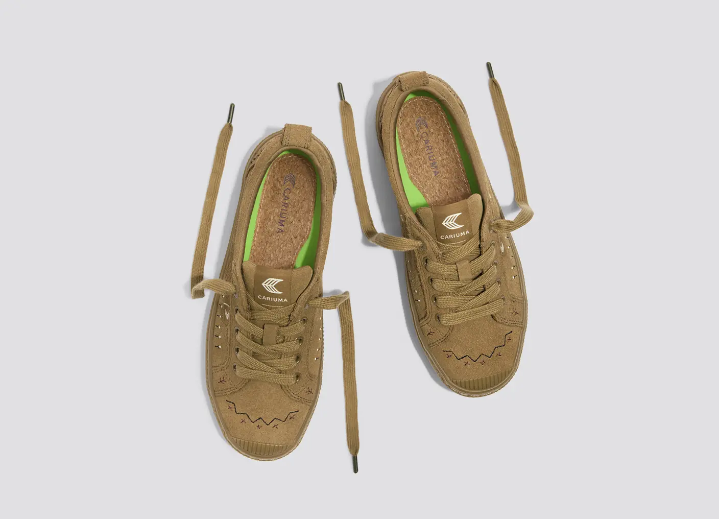OCA Low All Camel Suede Embroidered Sneaker - Image 7