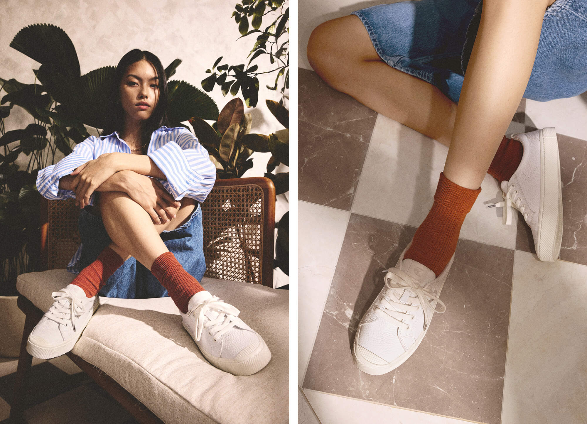 OCA Low Dark Denim Premium Leather Sneaker - Image 5