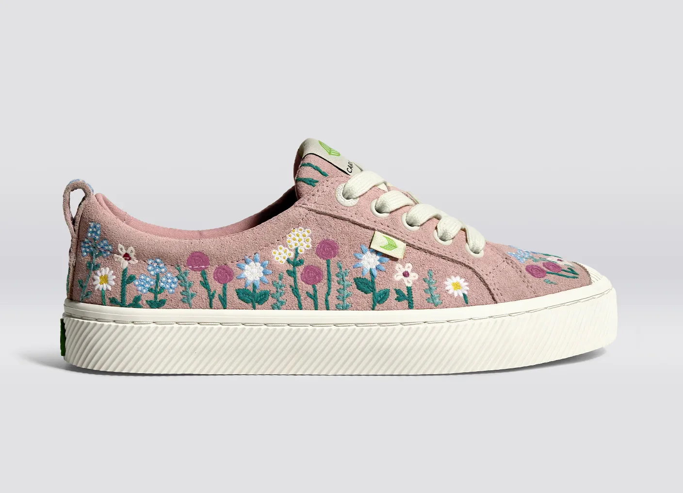 OCA Low Rose Suede Embroidered Flowers Sneaker - Image 3
