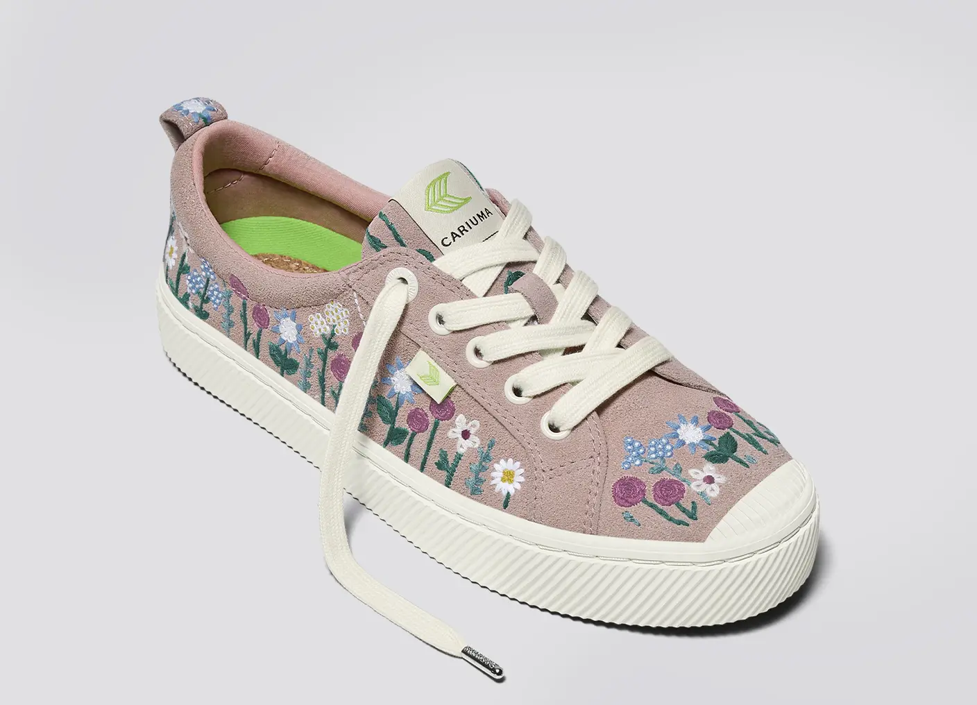 OCA Low Rose Suede Embroidered Flowers Sneaker - Image 4