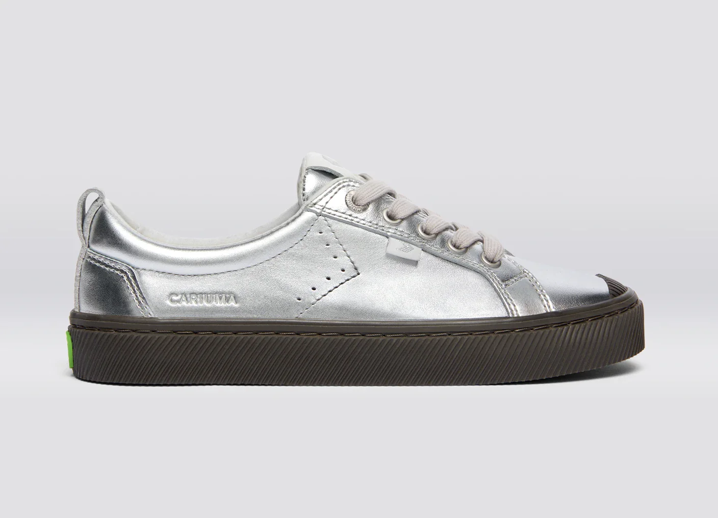 OCA Low Teak Silver Metallic Leather Sneaker - Image 3