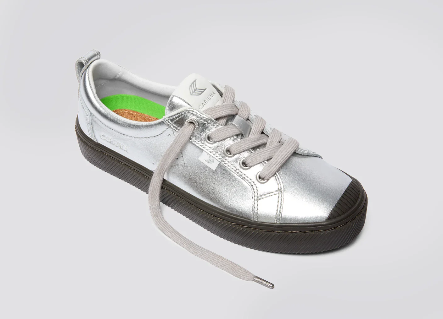 OCA Low Teak Silver Metallic Leather Sneaker - Image 4