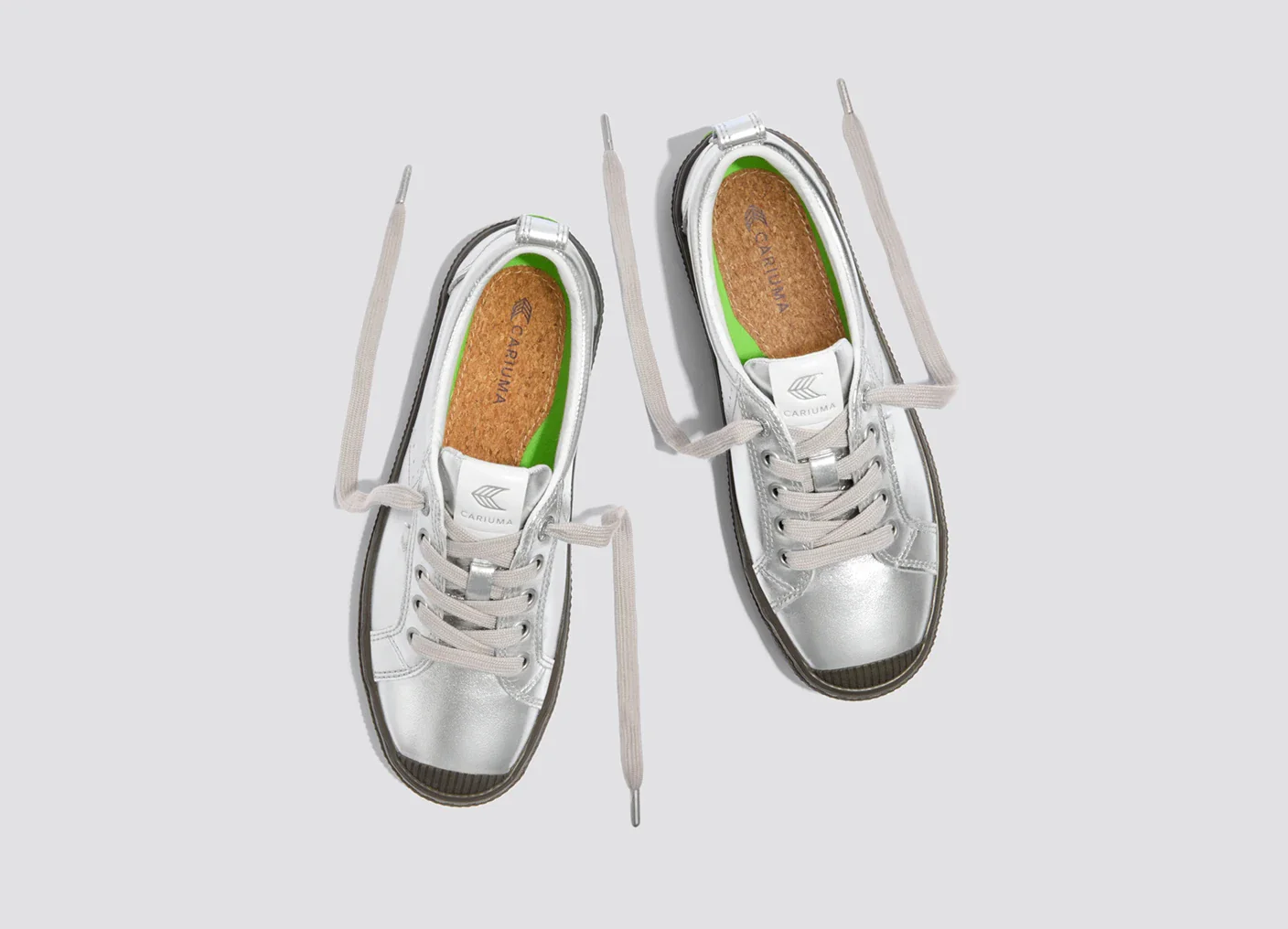 OCA Low Teak Silver Metallic Leather Sneaker - Image 7