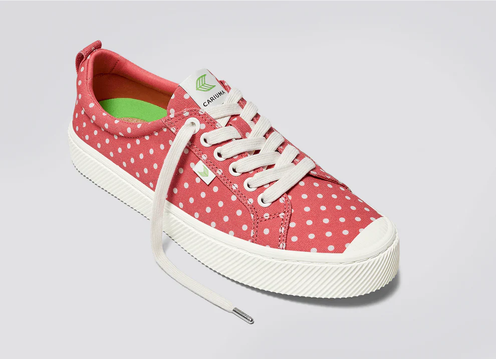 OCA Low Watermelon Canvas White Polka Dots Sneaker - Image 4