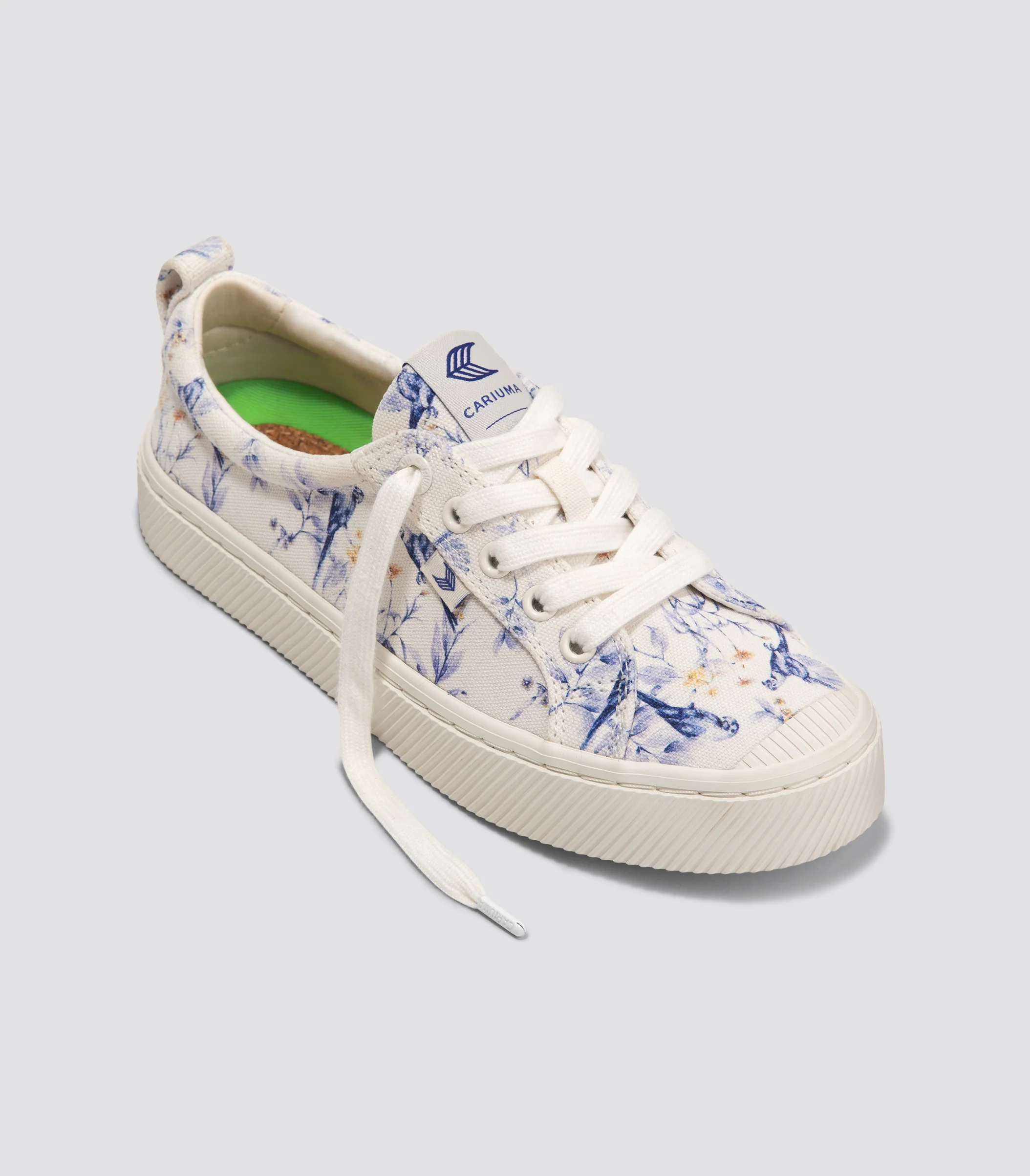 OCA Low White Spectrum Blue Parrot Print Canvas Sneaker - Image 2