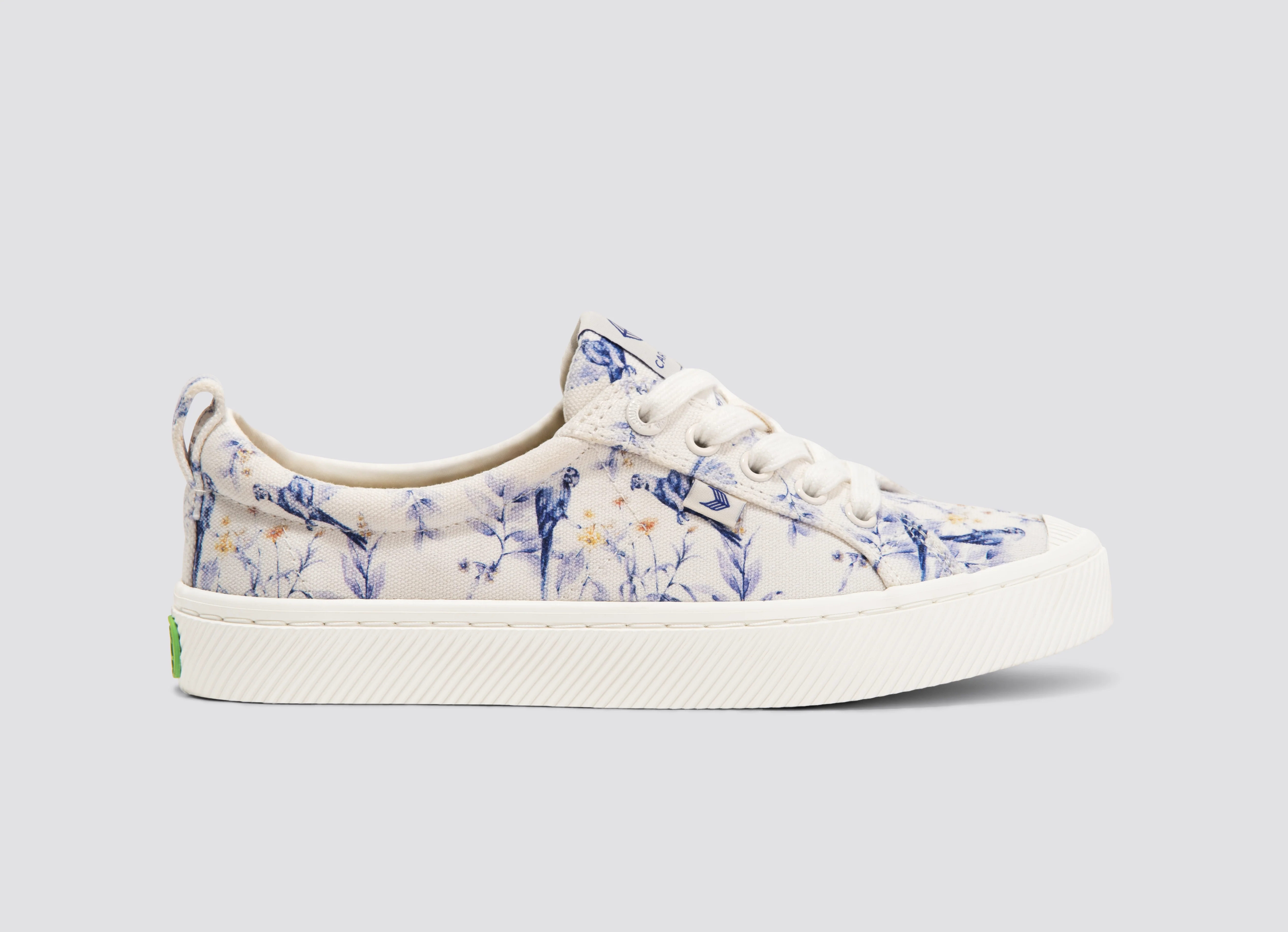 OCA Low White Spectrum Blue Parrot Print Canvas Sneaker - Image 3