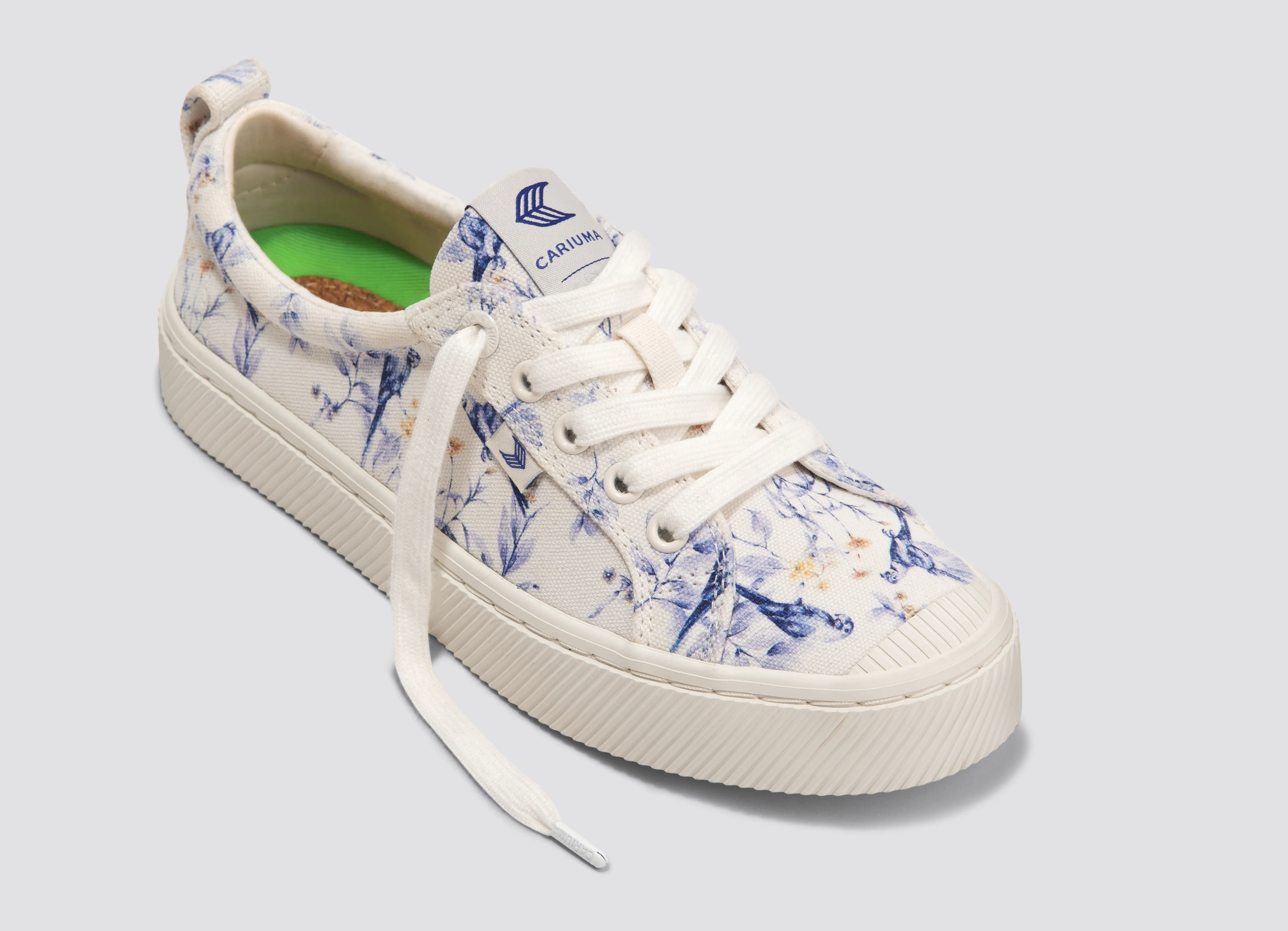 OCA Low White Spectrum Blue Parrot Print Canvas Sneaker - Image 4