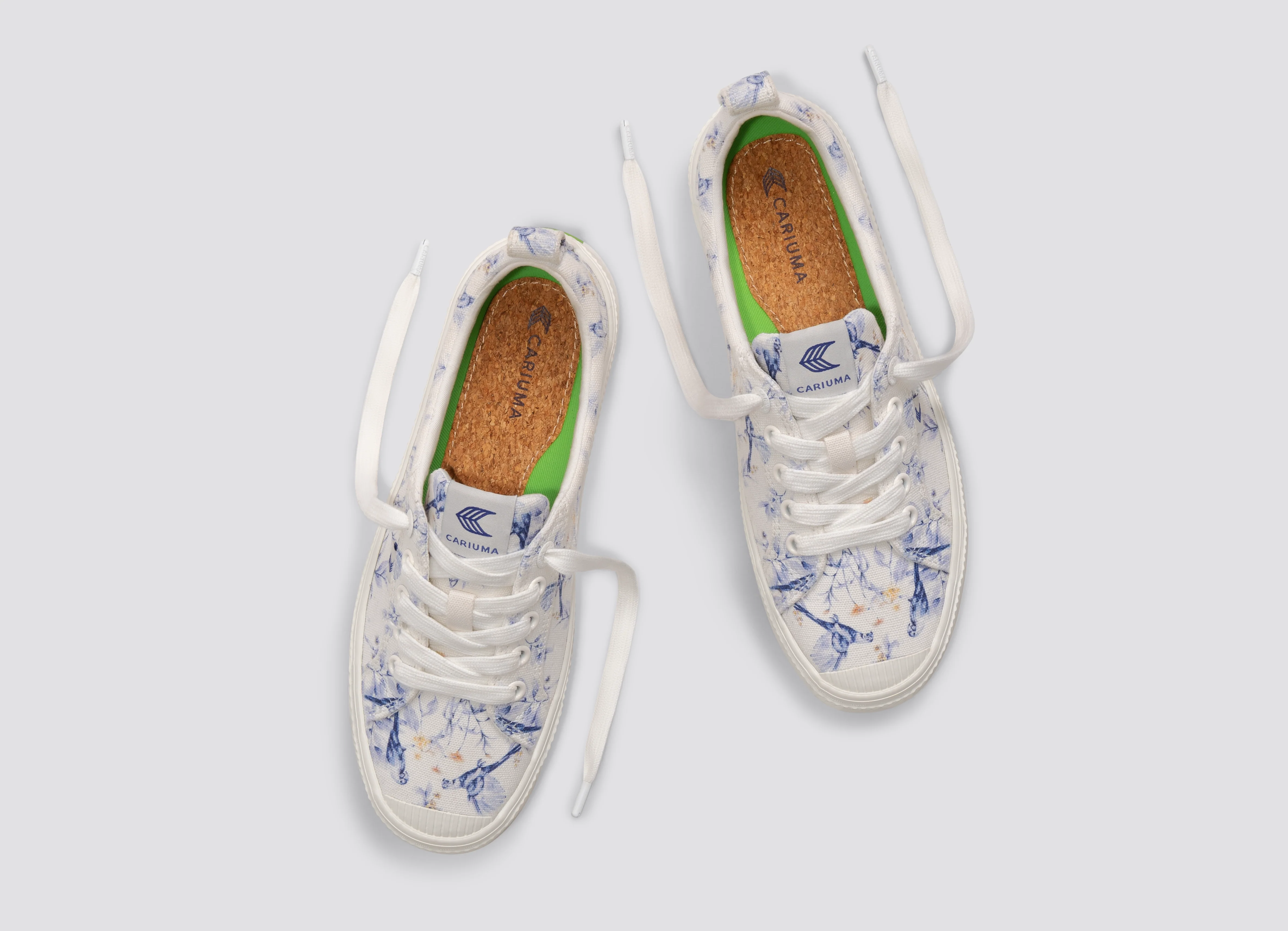 OCA Low White Spectrum Blue Parrot Print Canvas Sneaker - Image 7