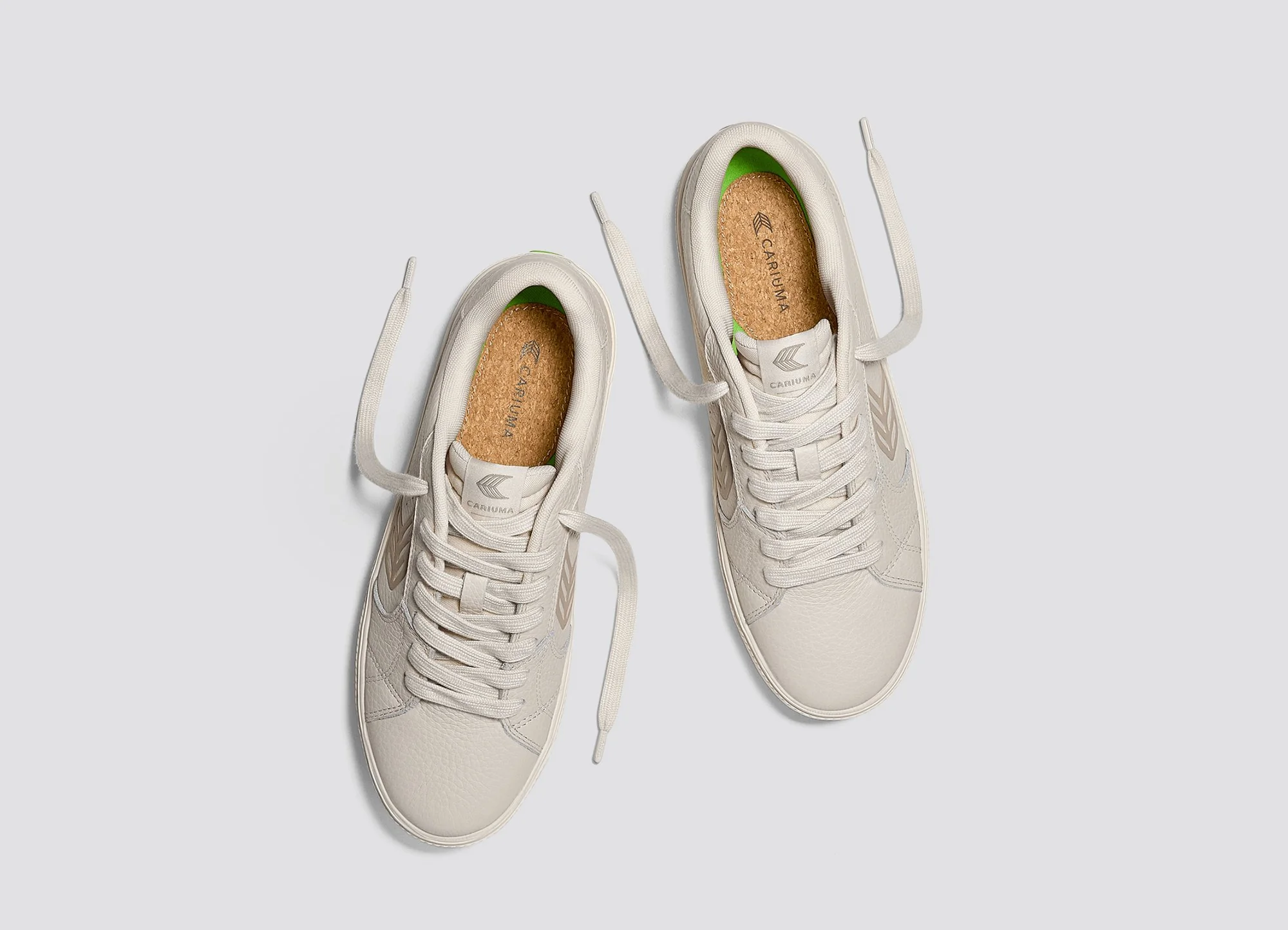SALVAS All Almond Milk Premium Leather Plaza Taupe Logo Sneaker - Image 6