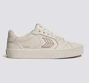 SALVAS All Almond Milk Premium Leather Plaza Taupe Logo Sneaker - Image 8