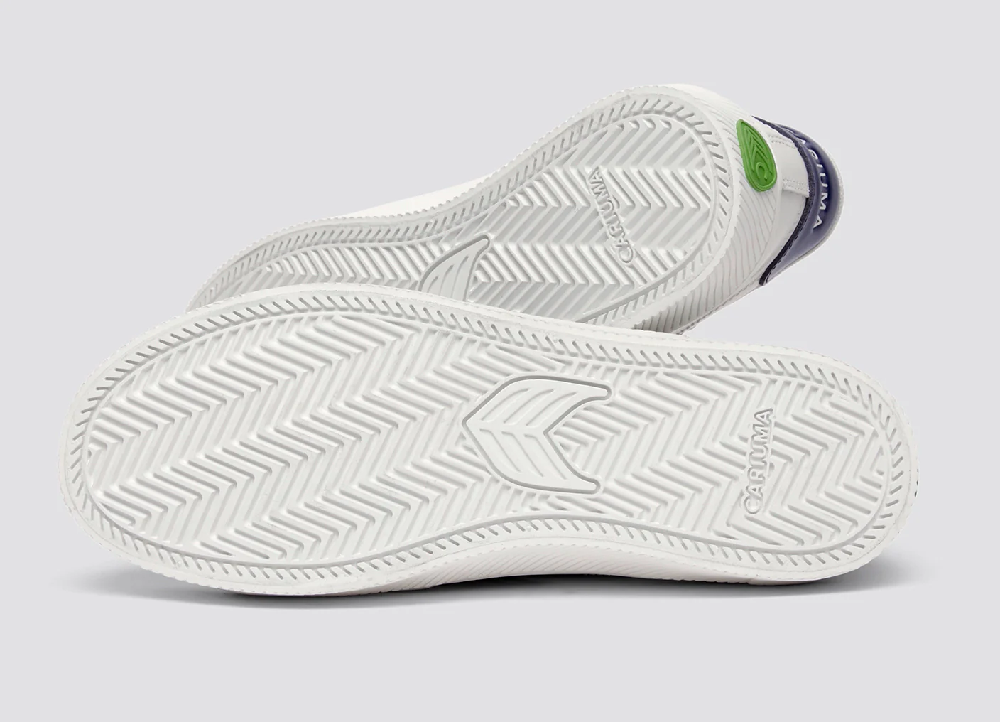SALVAS White Leather Bright Navy Logo Sneaker - Image 5