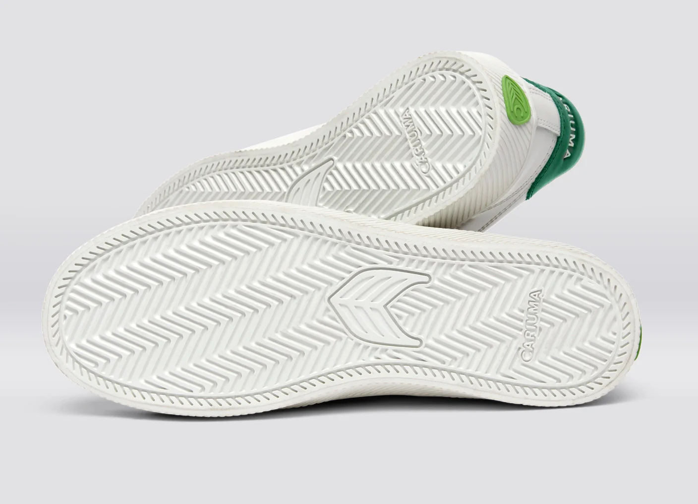 SALVAS White Leather Forest Green Logo Sneaker - Image 5