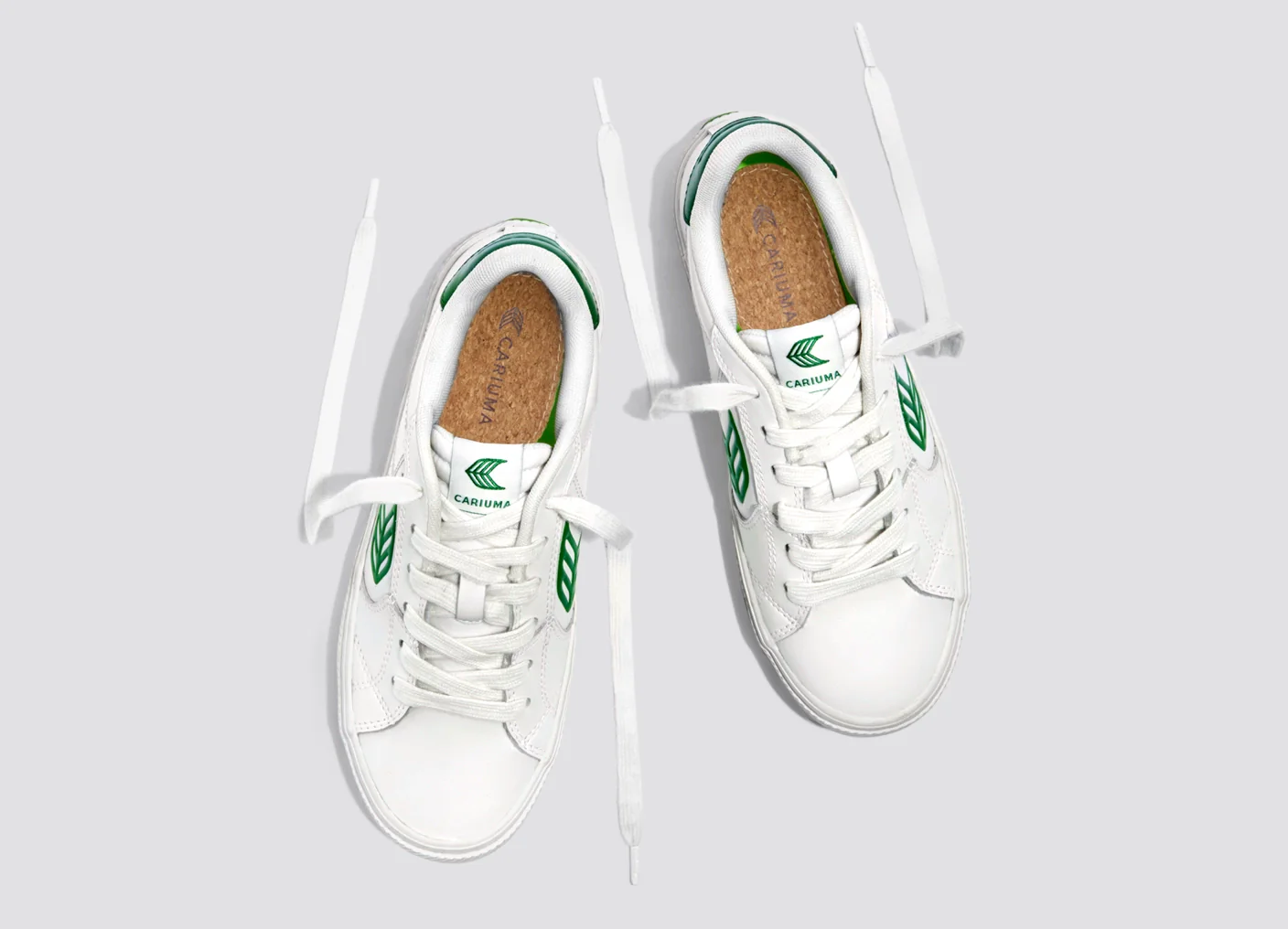 SALVAS White Leather Forest Green Logo Sneaker - Image 7