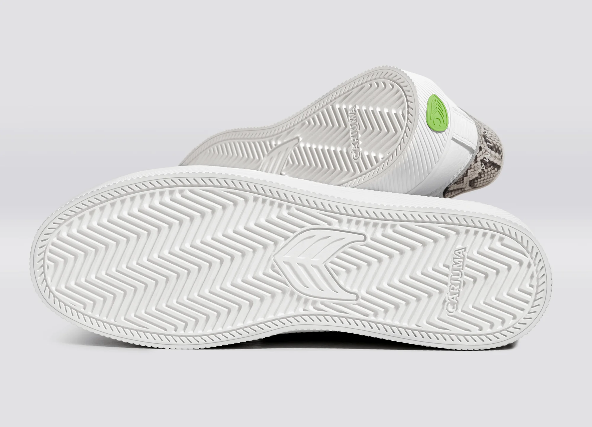 SALVAS White Leather Silver Cloud Logo Snake Skin Print Sneaker - Image 5