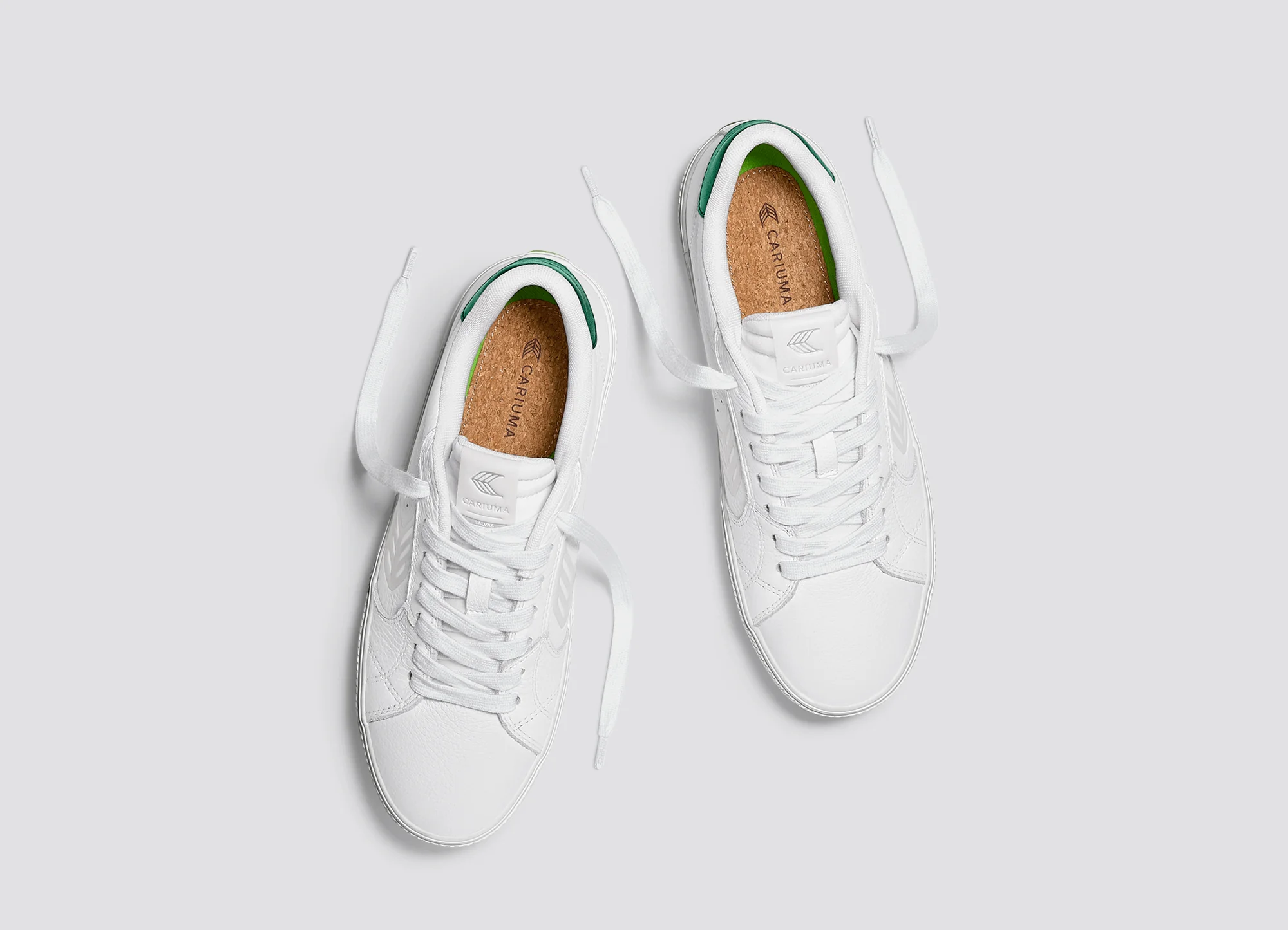 SALVAS White Premium Leather Ice Logo Metallic Green Sneaker - Image 6