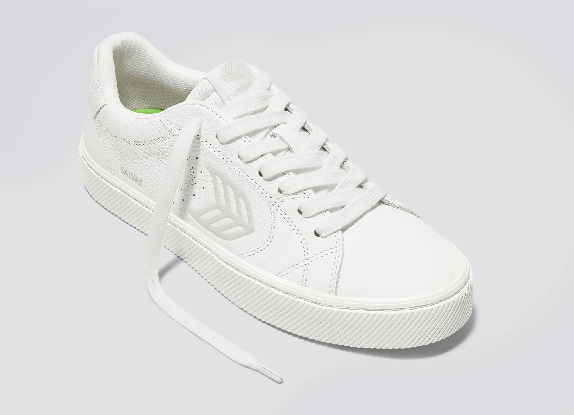 SALVAS White Premium Leather Ice Logo Sneaker - Image 4