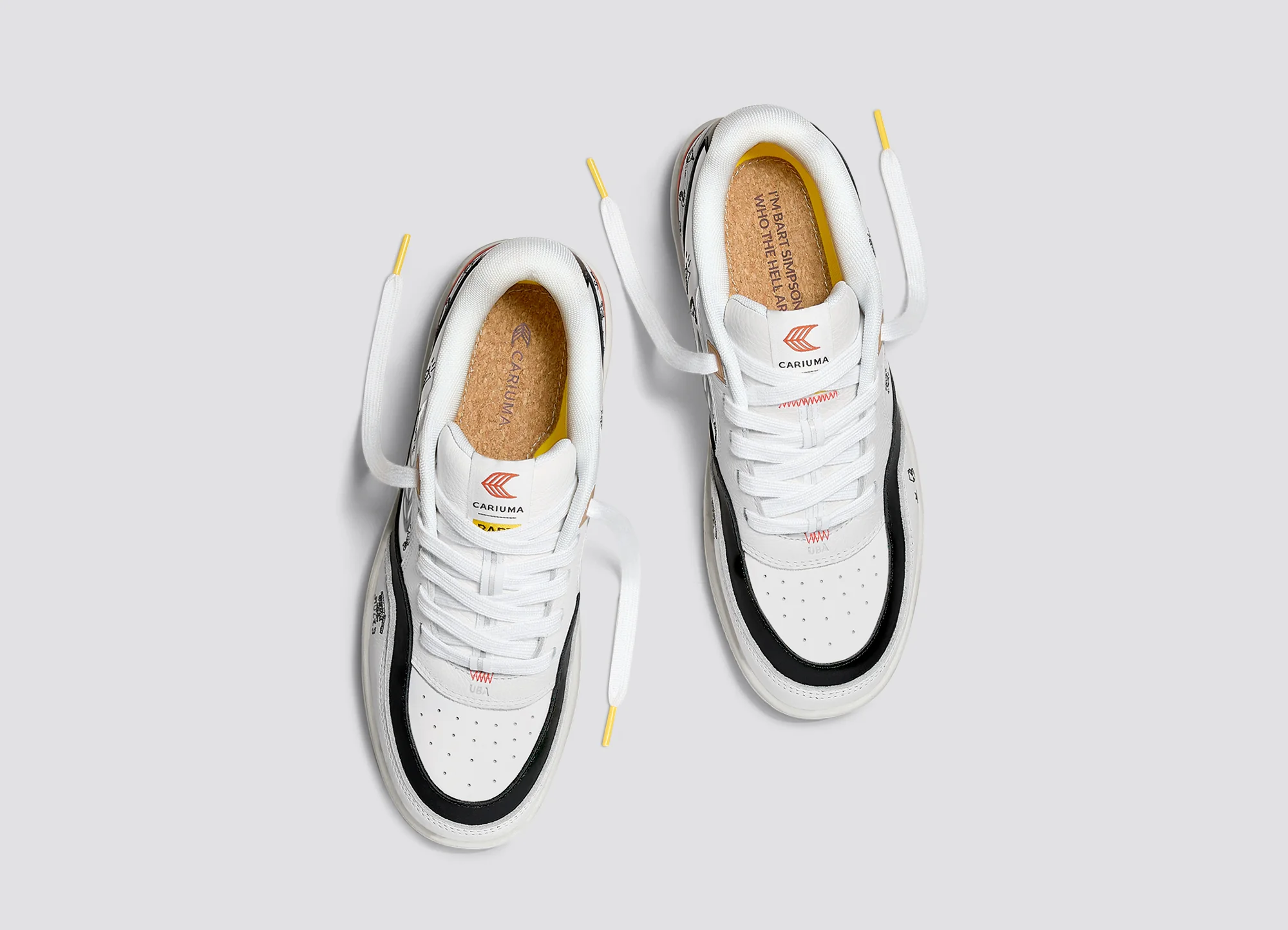 Simpsons UBA White Leather Bart Skateboard Sneaker - Image 8