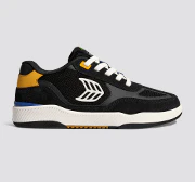 Skategoat C25 PRO Black Suede and Mesh Ivory Logo Yellow Sneaker - Image 8