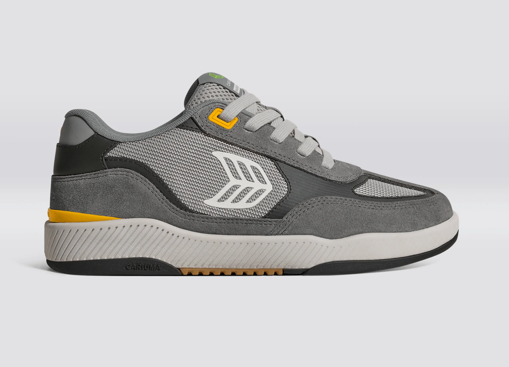 Skategoat C25 PRO Charcoal Grey Suede Light Grey Mesh Ice Logo Yellow Sneaker - Image 3