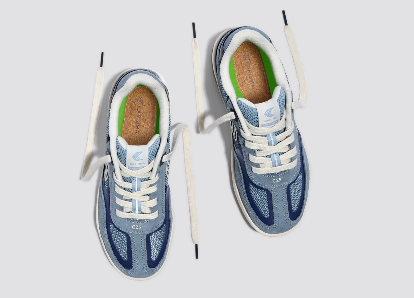 Skategoat C25 PRO Mirage Blue Suede Bright Navy Mesh Ivory Logo Sneaker - Image 7