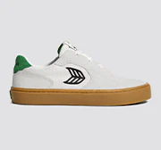 T20 PRO Gum Smoke White Suede and Mesh Black Logo Green Sneaker - Image 8