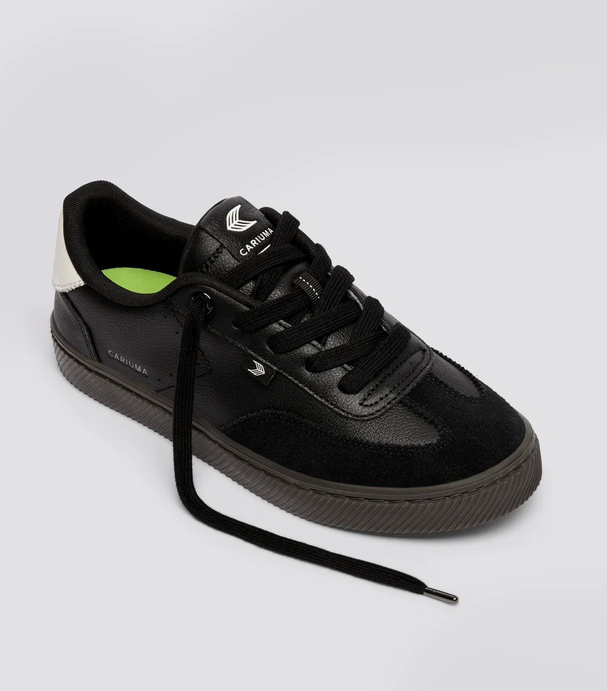 TOCA Teak Black Diamond Leather Off-White Accents Sneaker - Image 2