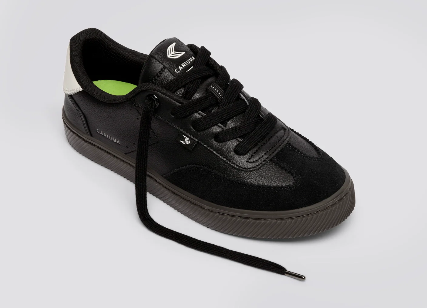 TOCA Teak Black Diamond Leather Off-White Accents Sneaker - Image 4