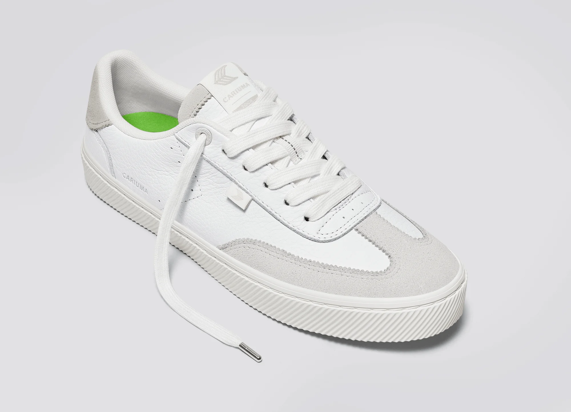 TOCA White Premium Leather Smoke White Suede Sneaker - Image 4