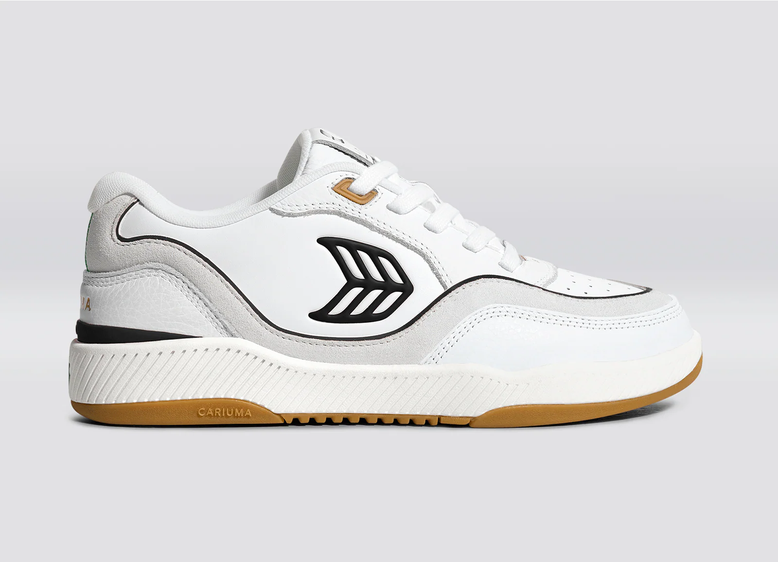 UBA Gum White Leather Black Logo Sneaker - Image 3