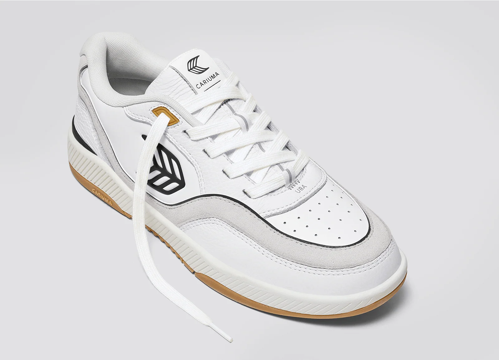 UBA Gum White Leather Black Logo Sneaker - Image 4