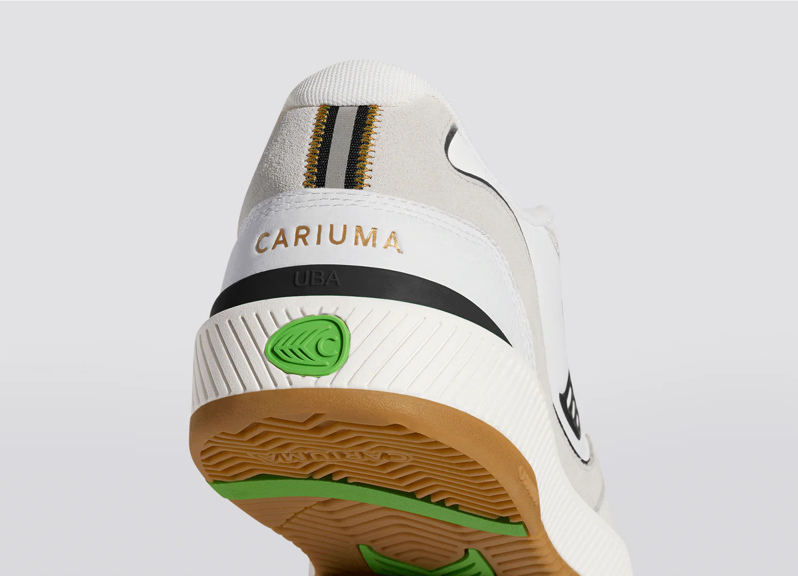 UBA Gum White Leather Black Logo Sneaker - Image 6