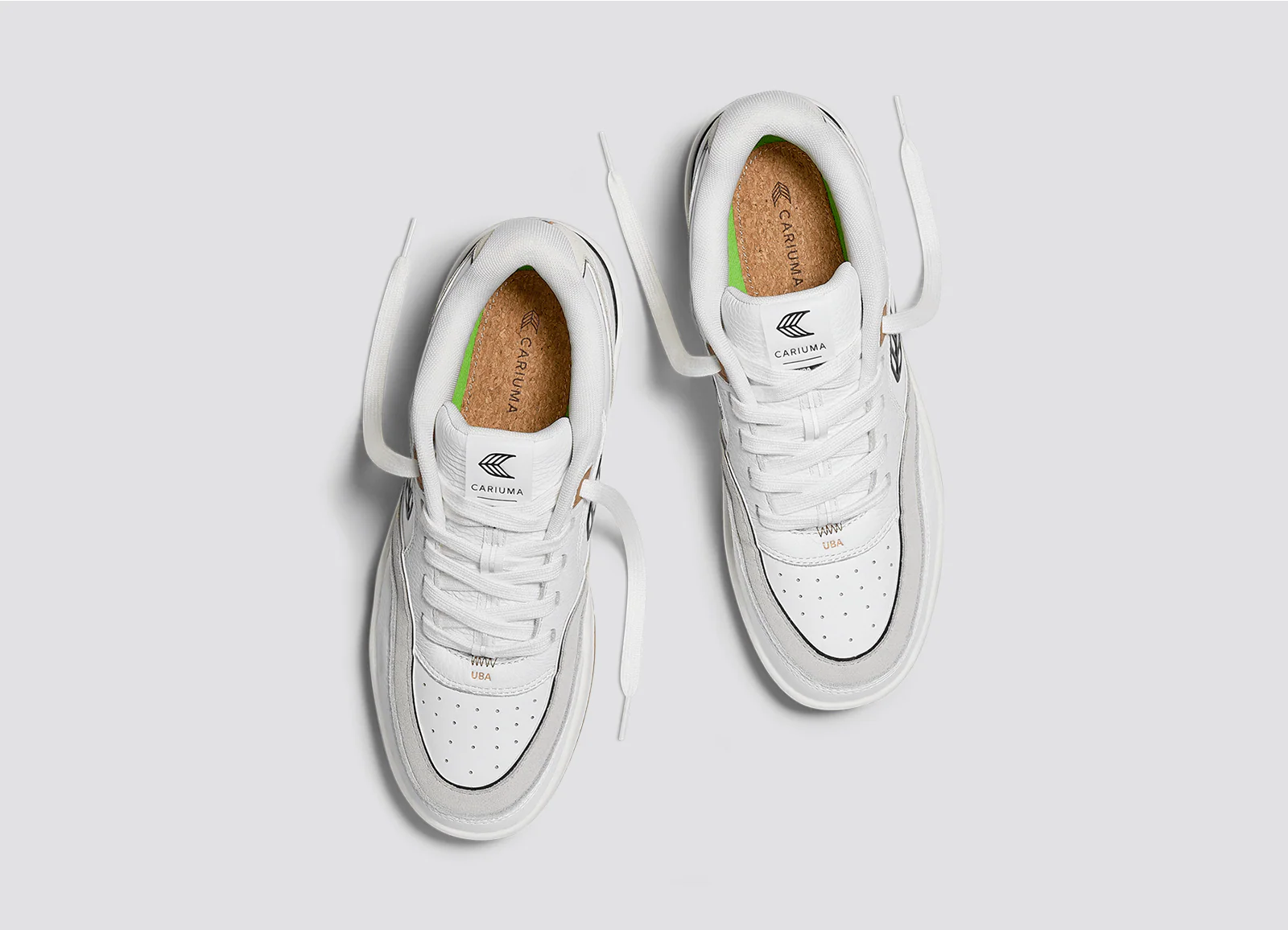 UBA Gum White Leather Black Logo Sneaker - Image 7