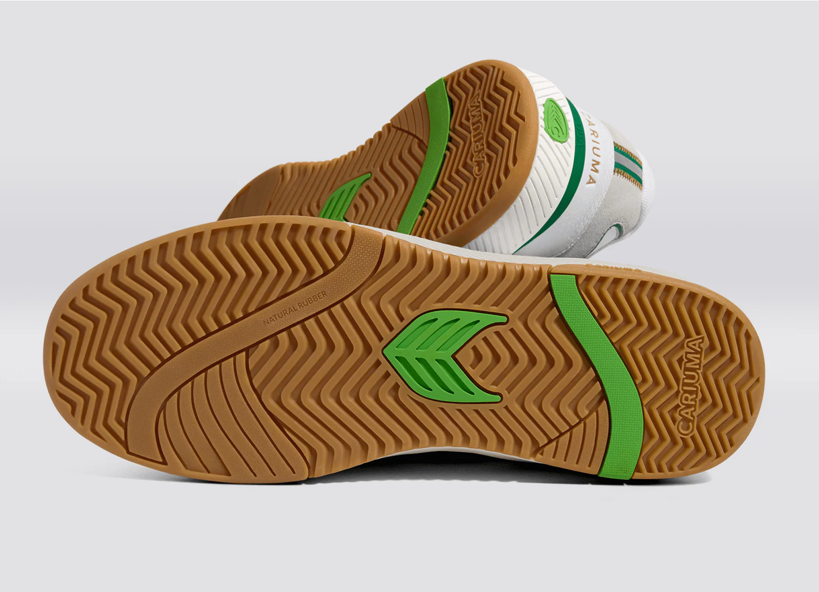 UBA Gum White Leather Green Logo Sneaker - Image 5