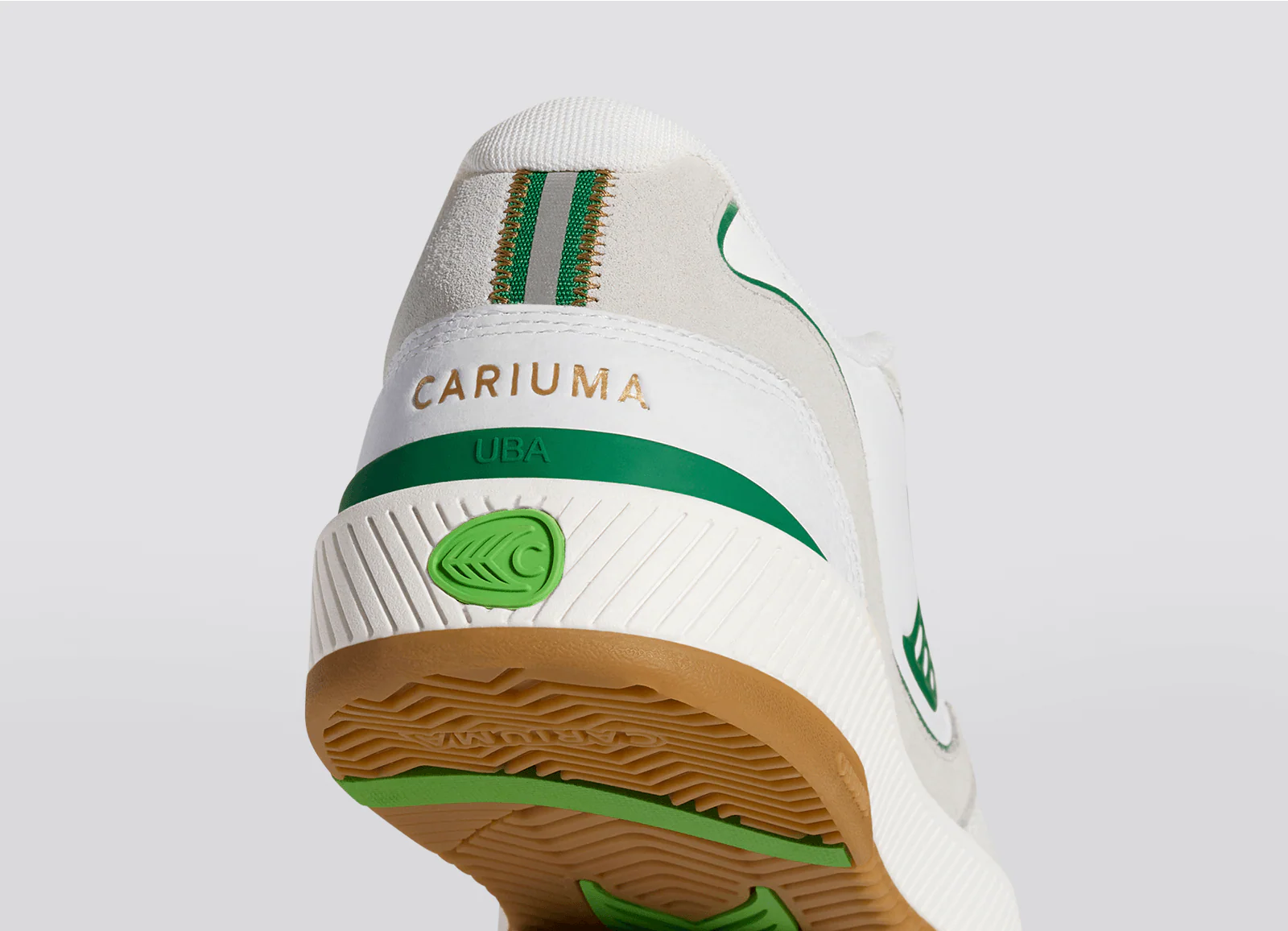 UBA Gum White Leather Green Logo Sneaker - Image 6