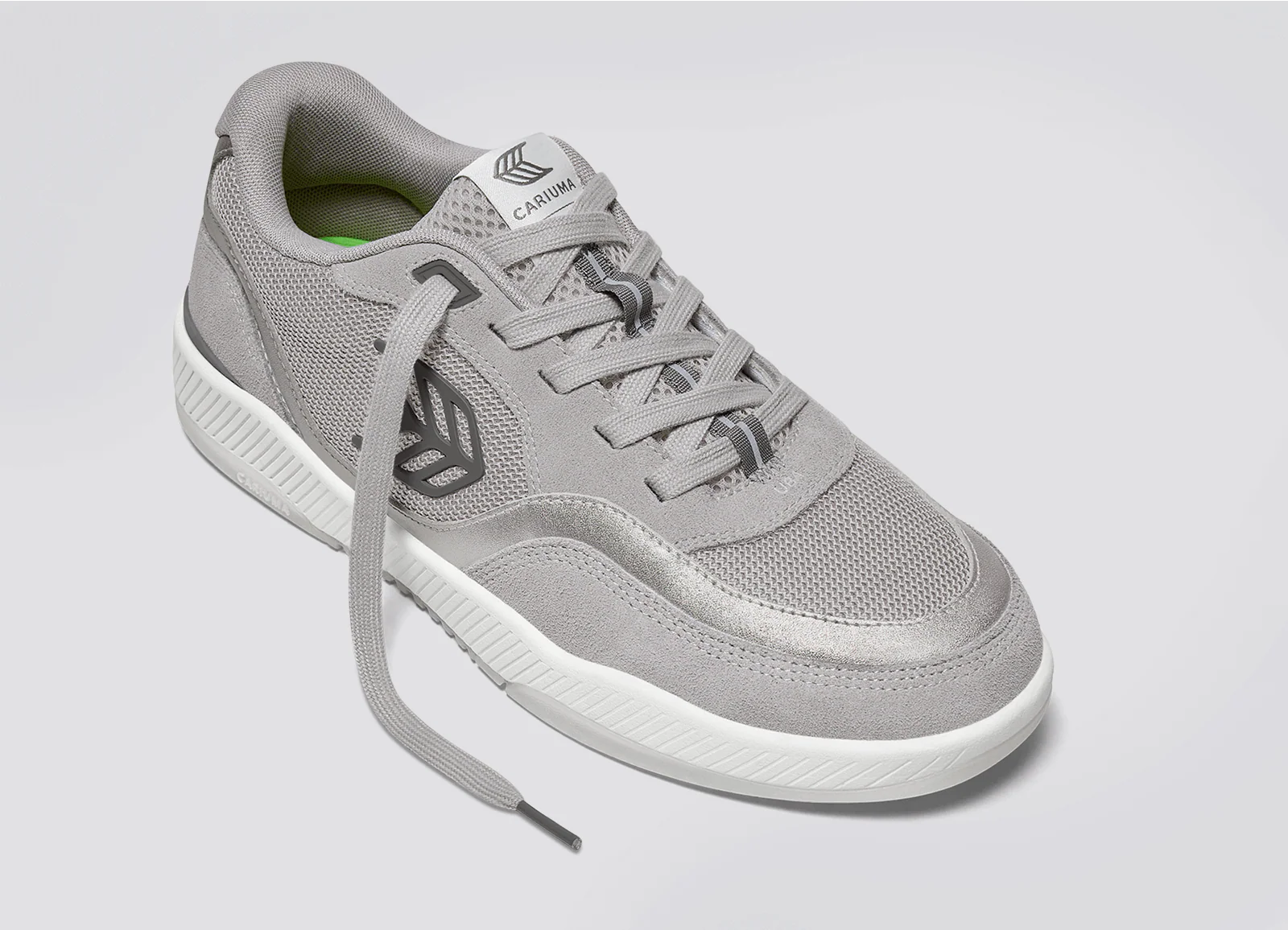 UBA Light Grey Suede and Mesh Charcoal Grey Logo Silver Accents Sneaker - Image 4
