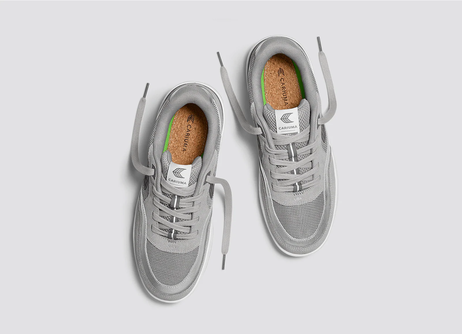 UBA Light Grey Suede and Mesh Charcoal Grey Logo Silver Accents Sneaker - Image 7
