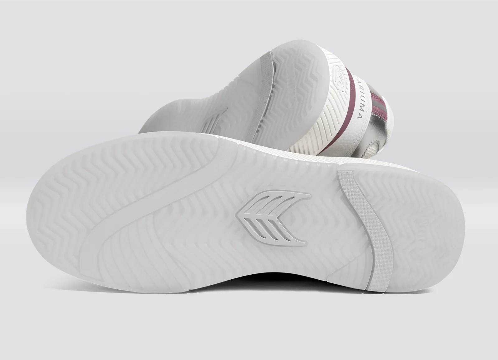 UBA White Leather and Suede Blush Pink Logo Silver Accents Sneaker - Image 5
