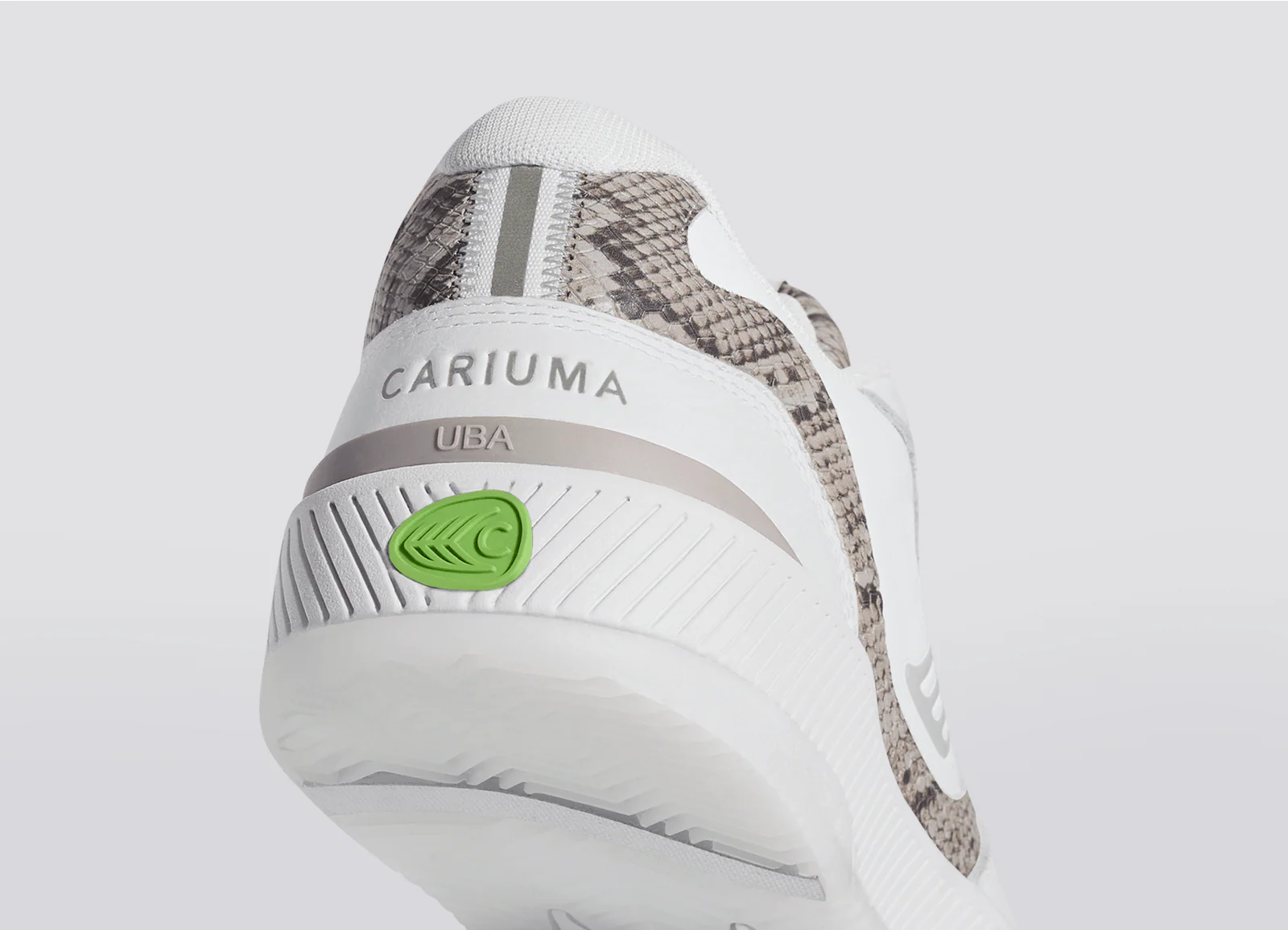 UBA White Leather and Suede Blush Pink Logo Silver Accents Sneaker - Image 6