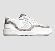 UBA White Leather and Suede Blush Pink Logo Silver Accents Sneaker - Image 9